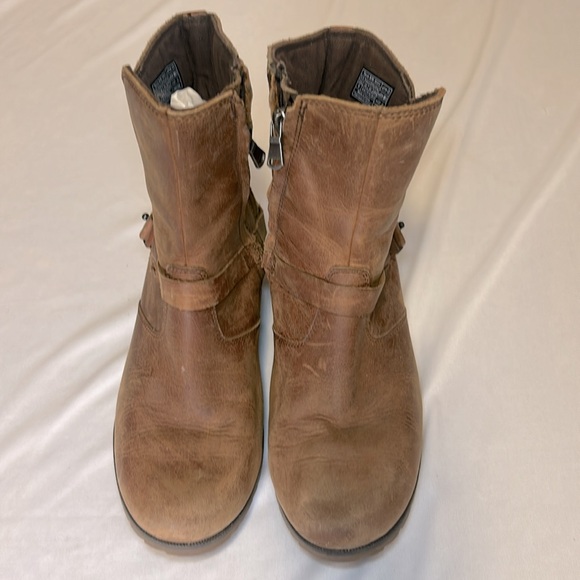 NEW Teva Zip Closure Camel Leather Suede Ankle Boots Women’s Size 6 - Picture 6 of 16